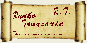 Ranko Tomasović vizit kartica